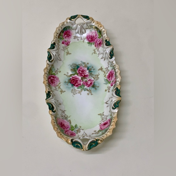 19th Century Antique German R S Prussia Oblong Ornate Relish Tray Plate - Picture 15 of 16